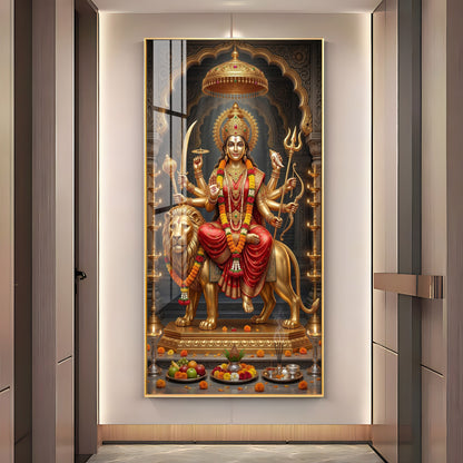 Maa Durga Blessing Premium Acrylic Vertical Wall Art