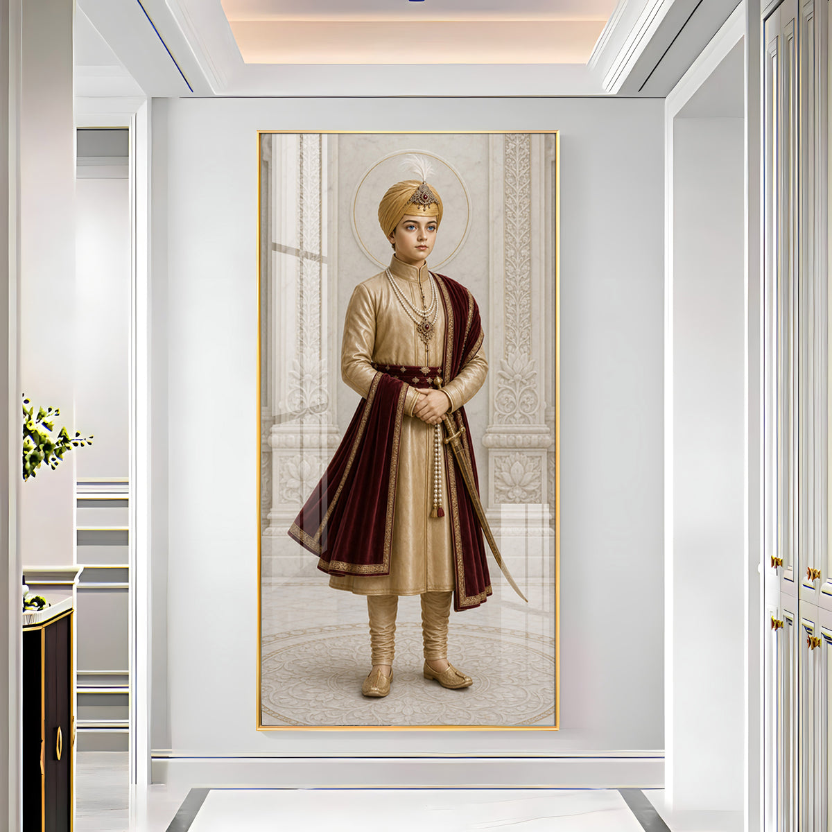 Young Sikh Guru Premium Acrylic Vertical Wall Art