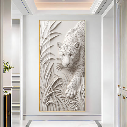 White Leopard Premium Acrylic Vertical Wall Art