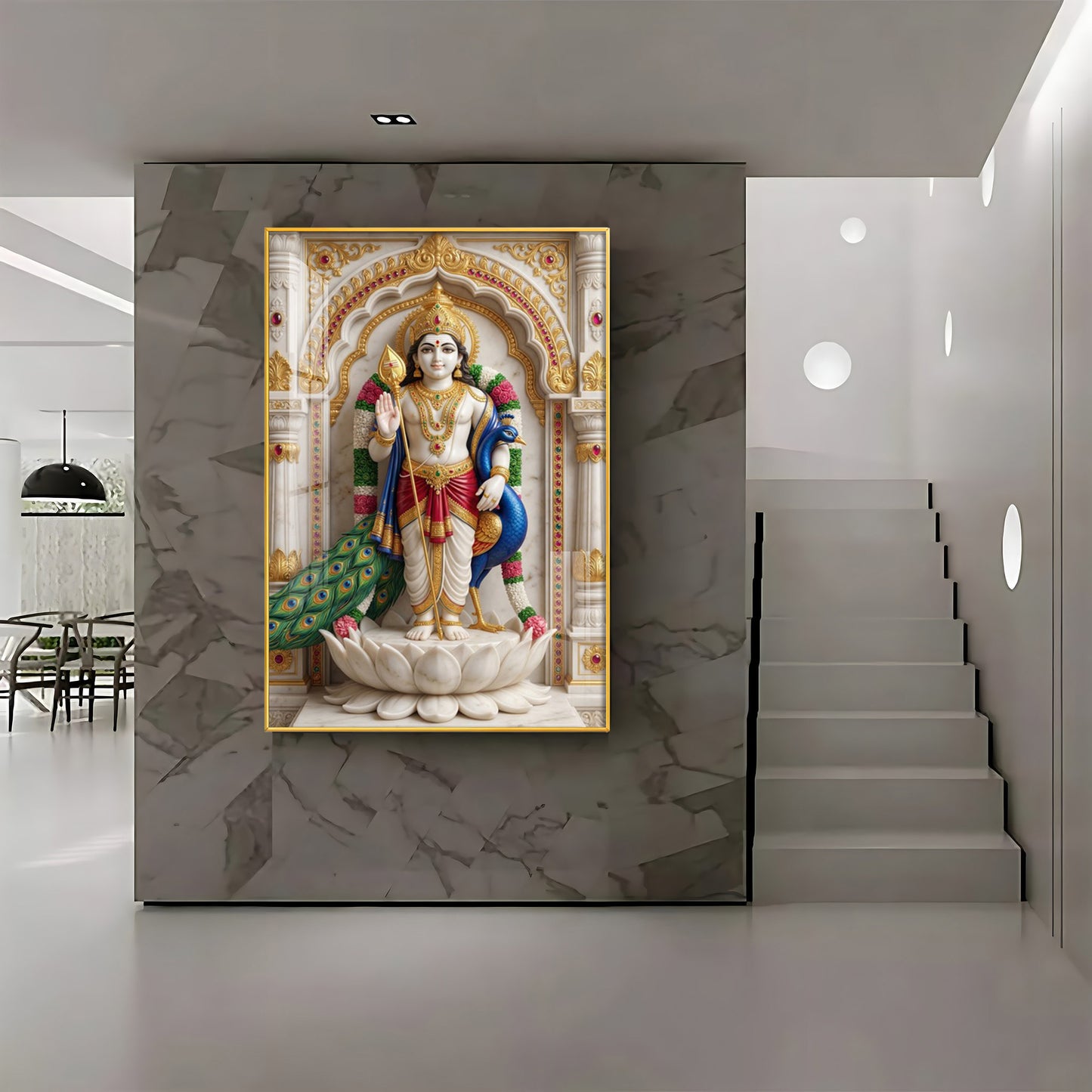 Lord Muruga Ji Premium Acrylic Vertical Wall Art
