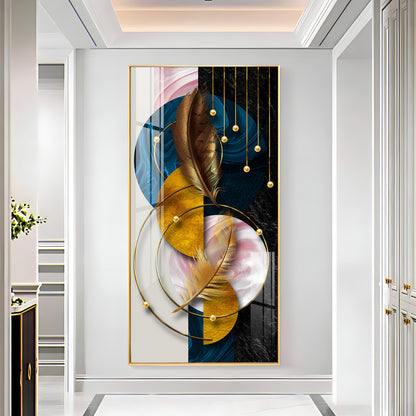 Luxurious Abstract Background With Feather Premium Acrylic Vertical Wall Art