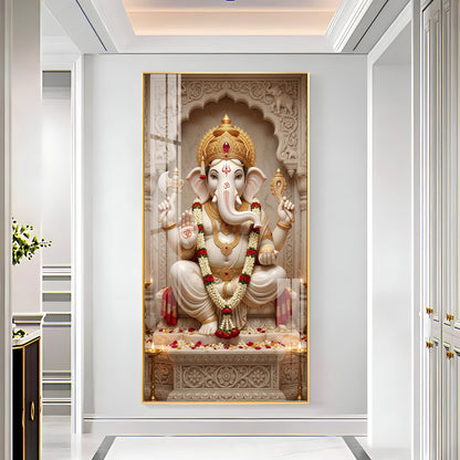 Divine Ganesh Ji Essence Premium Acrylic Vertical Wall Art