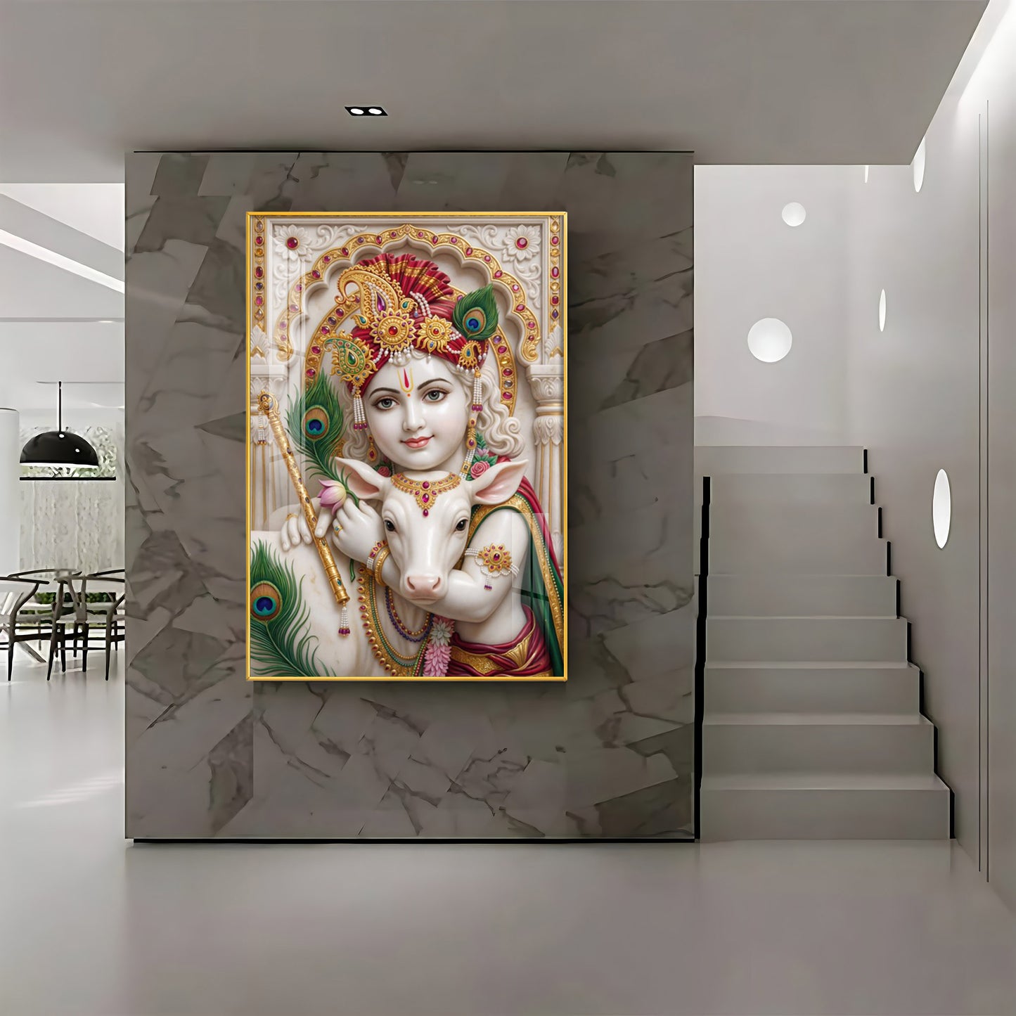 Blessings Of Bal krishna Premium Acrylic Vertical Wall Art