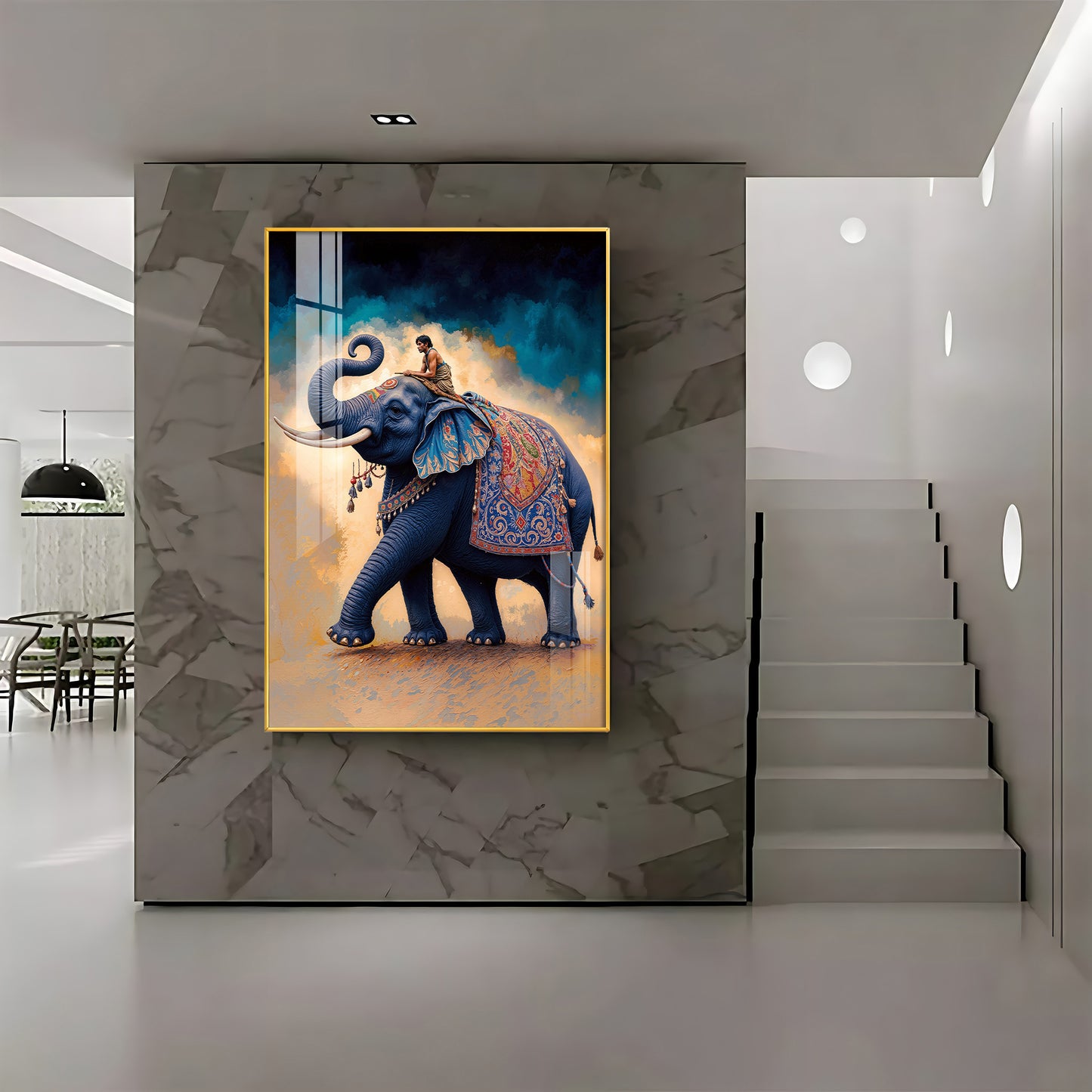 Decorated Asian Elephant Premium Acrylic Wall Art