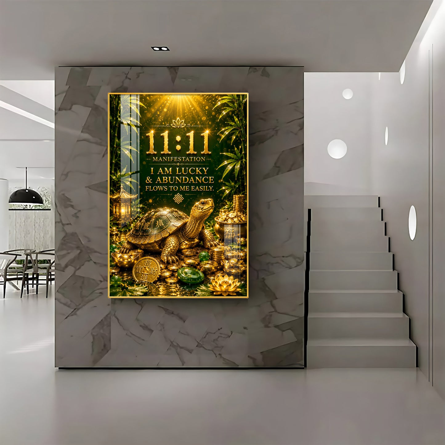 Lucky Tortoise Premium Acrylic Vertical Wall Art