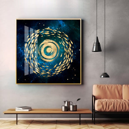 Fish Flow Mosaic Premium Acrylic Square Wall Art