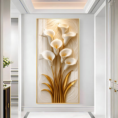 White Calla Lilies Flowers Premium Acrylic Vertical Wall Art