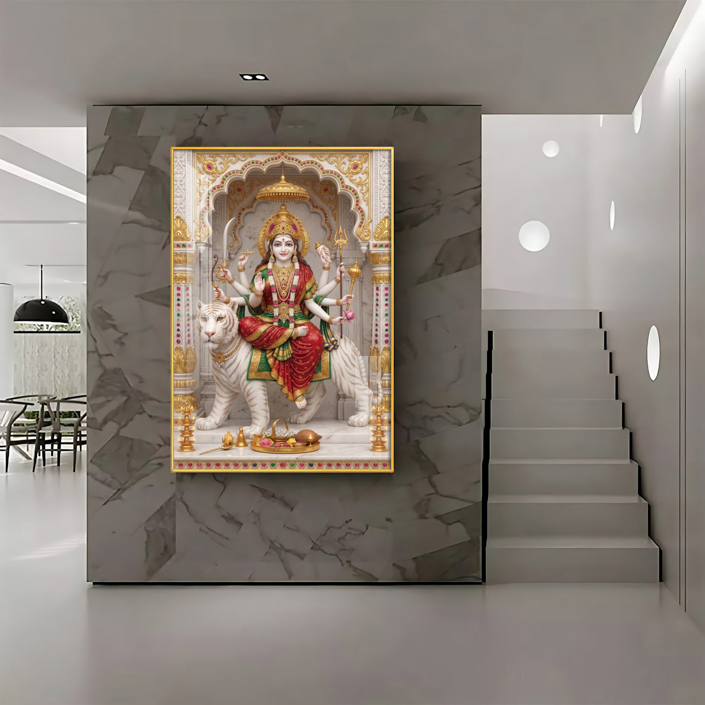 Hindu Goddess Maa Durga Premium Acrylic Vertical Wall Art