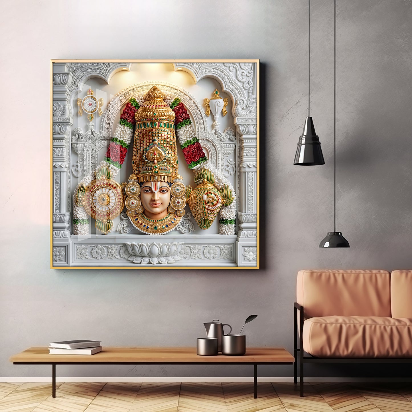 Lord Perumal Premium Acrylic Square Wall Art