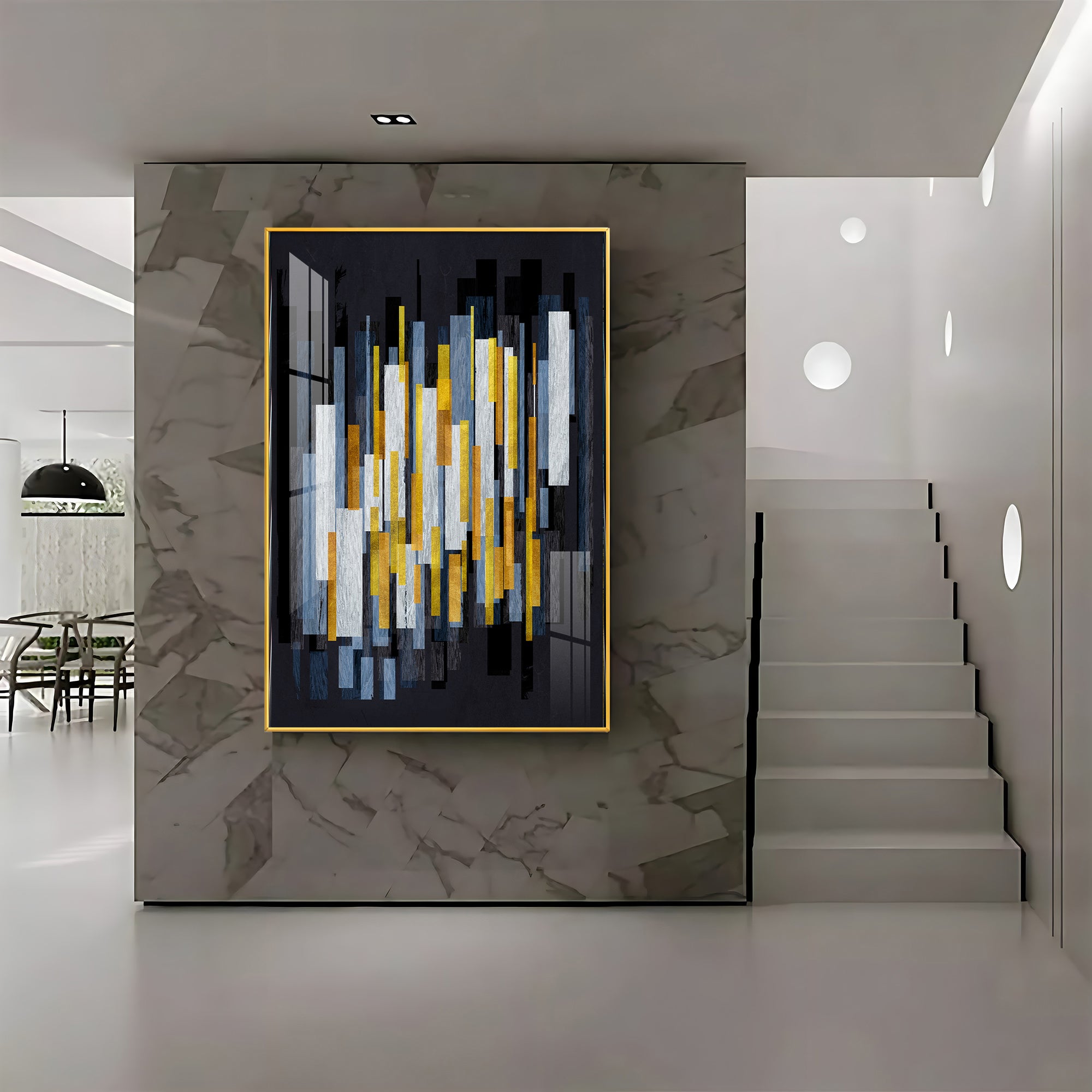 Geometric Fusion Premium Acrylic Vertical Wall Art