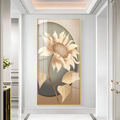 Modern Metal Sunflower Premium Acrylic Vertical Wall Art