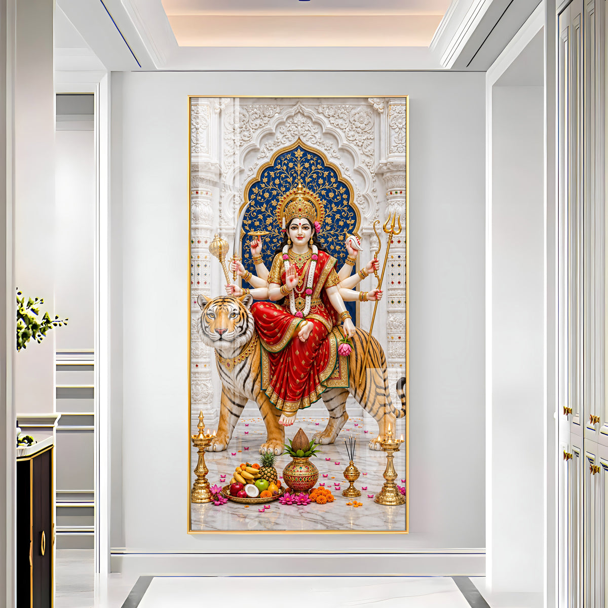 Elegant Durga Mata Premium Acrylic Vertical Wall Art