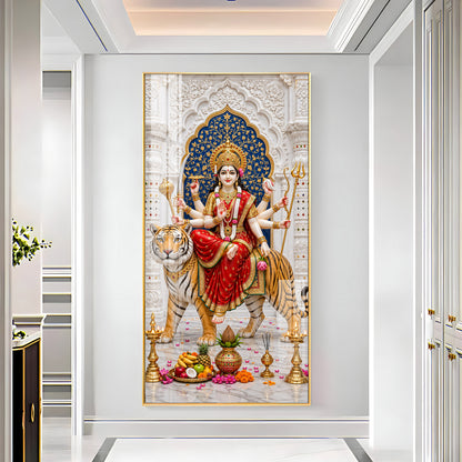 Elegant Durga Mata Premium Acrylic Vertical Wall Art