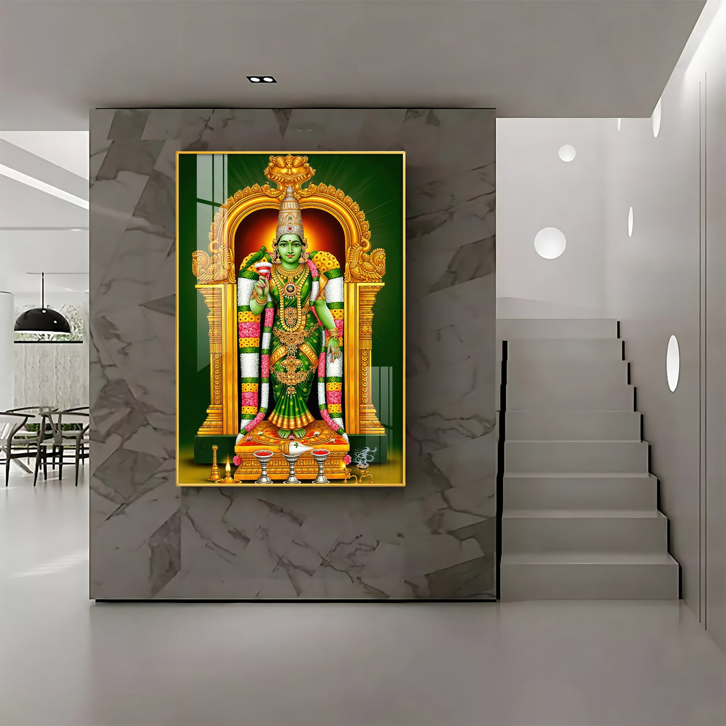 Shri Meenakshi Amma Premium Acrylic Vertical Wall Art