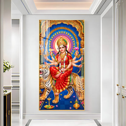 Goddess Durga Divine Premium Acrylic Vertical Wall Art