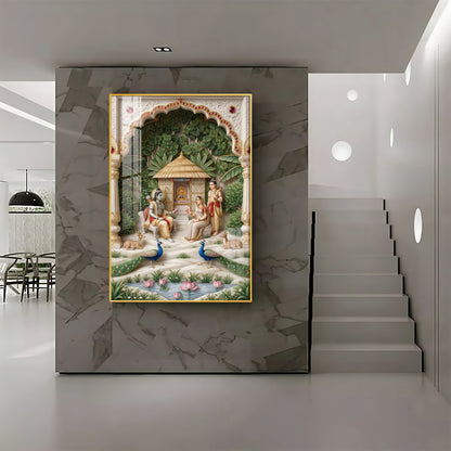 Lord Ram, Devi Sita & Lakshmana Premium Acrylic Vertical Wall Art