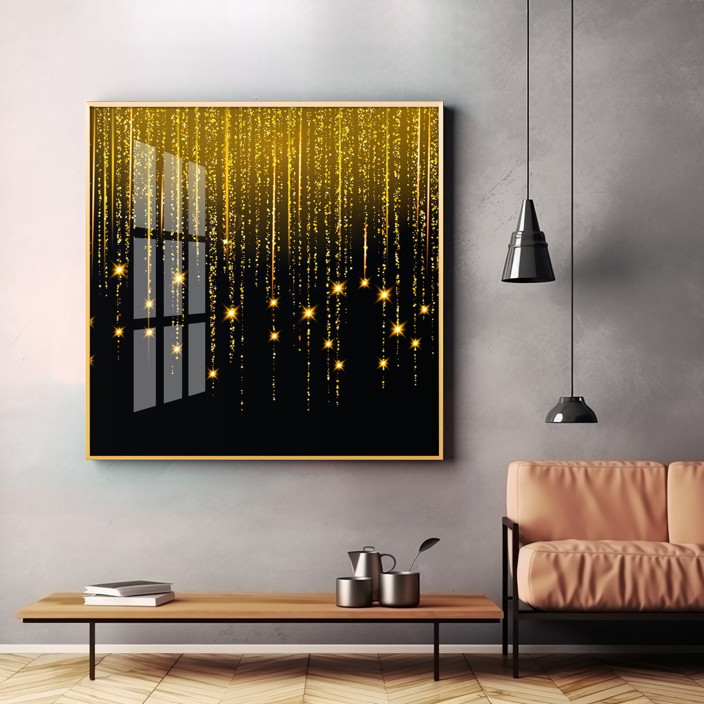 Gold Star Premium Acrylic Square Wall Art
