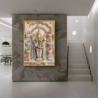 Lord Venkateswara Ashta Lakshmi Premium Acrylic Vertical Wall Art