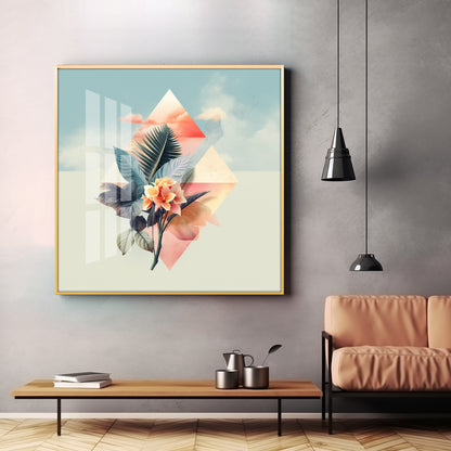 Beautiful Floral Composition Premium Acrylic Square Wall Art