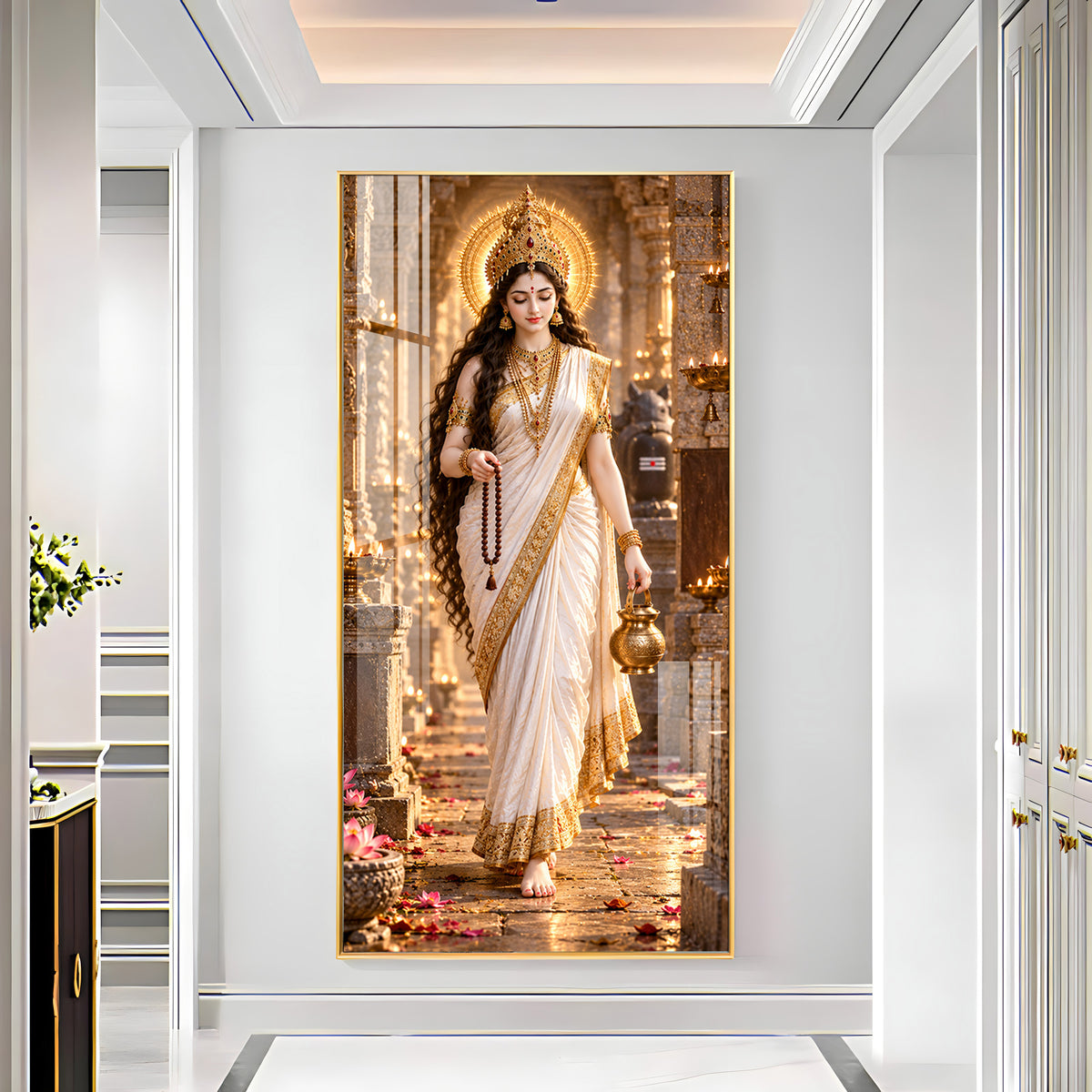 Divine Maa Brahmacharini Premium Acrylic Vertical Wall Art