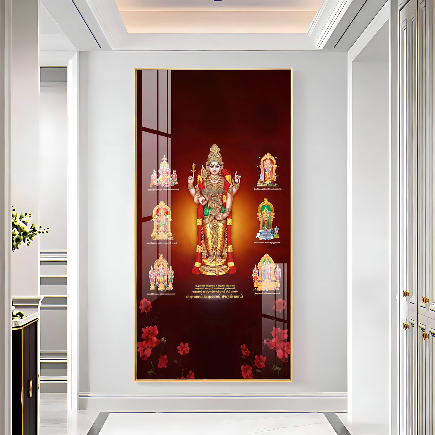 Thiruchendur Lord Murugan Premium Acrylic Vertical Wall Art