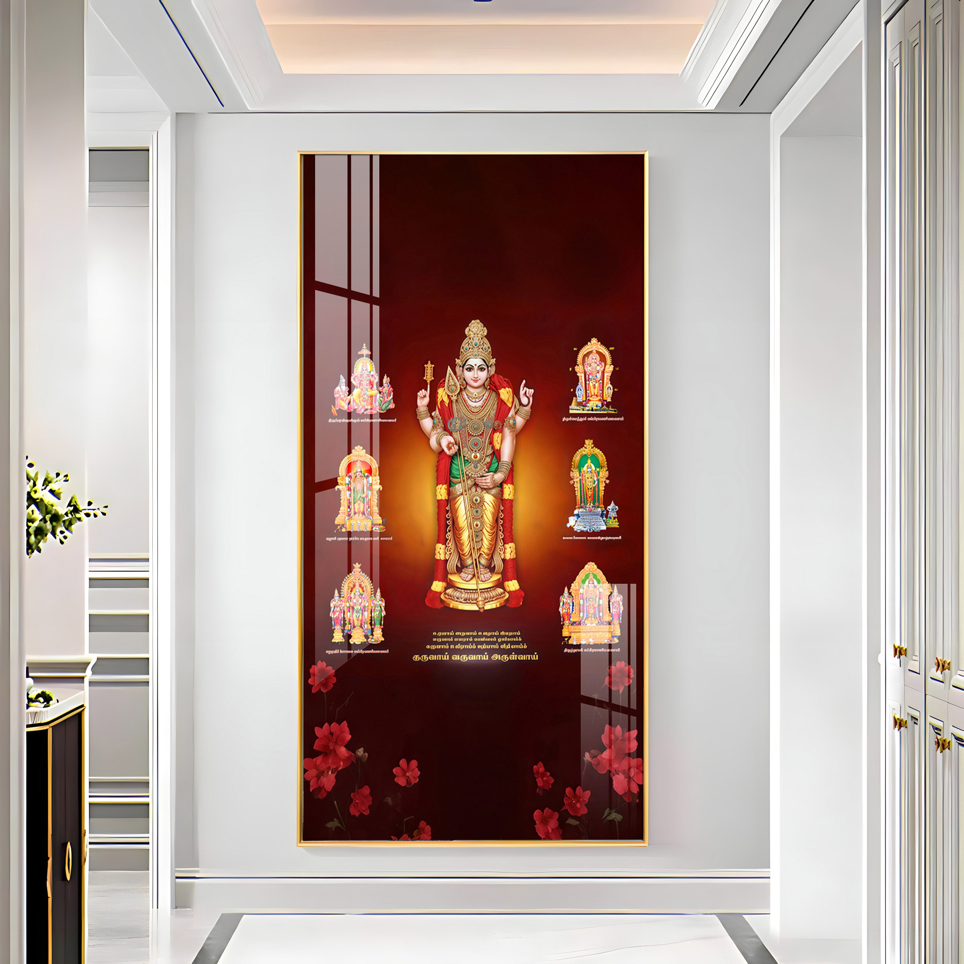 Thiruchendur Lord Murugan Premium Acrylic Vertical Wall Art