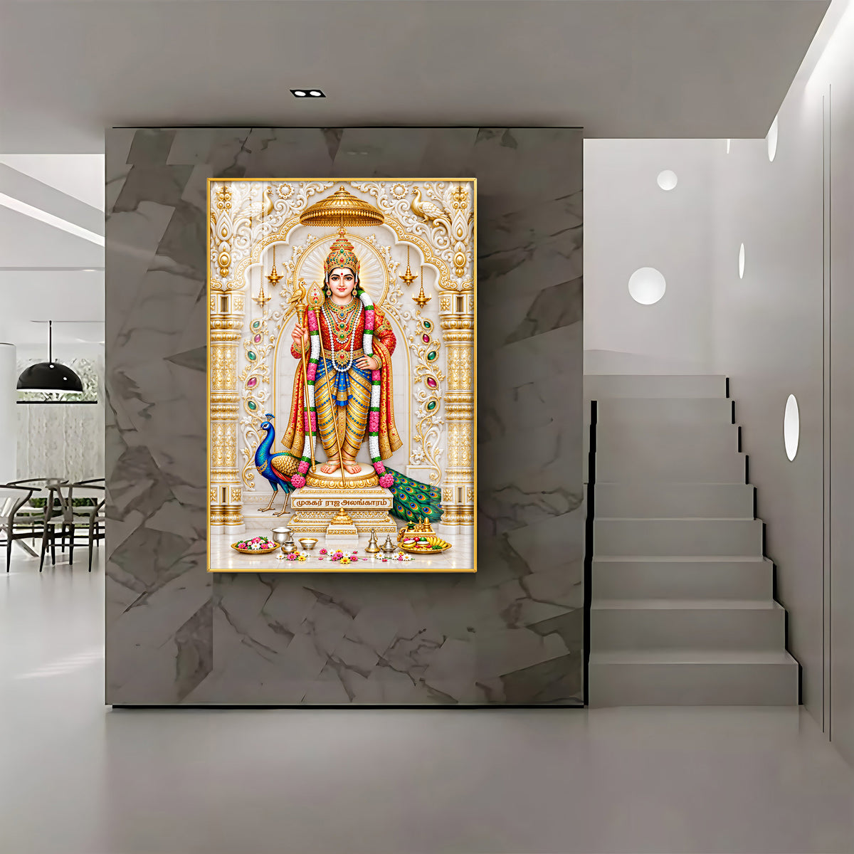 Divine Kartikeya Premium Acrylic Vertical Wall Art