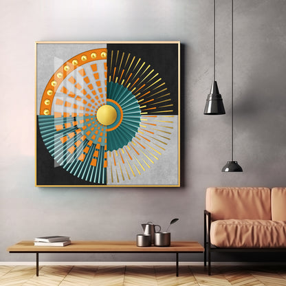 Abstract Geometric Circle Design Premium Acrylic Square Wall Art