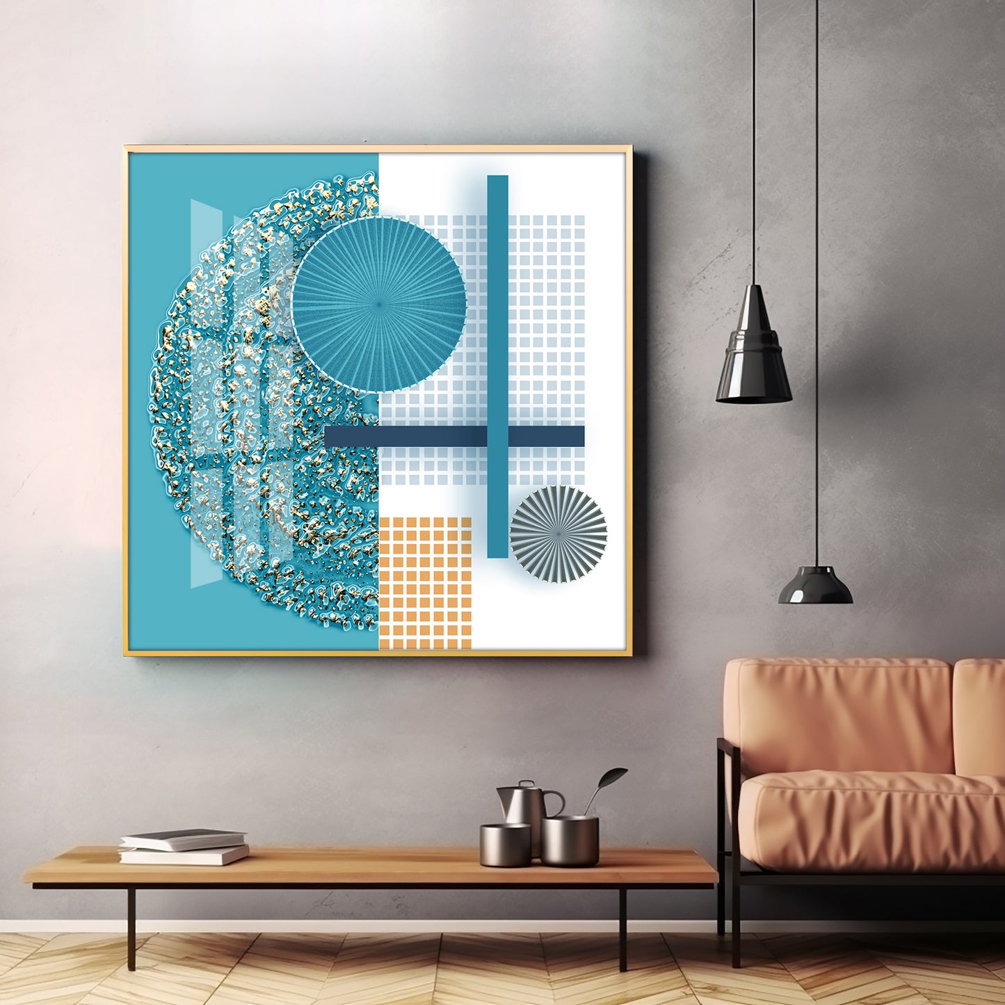 Gold Emboss Premium Acrylic Square Wall Art