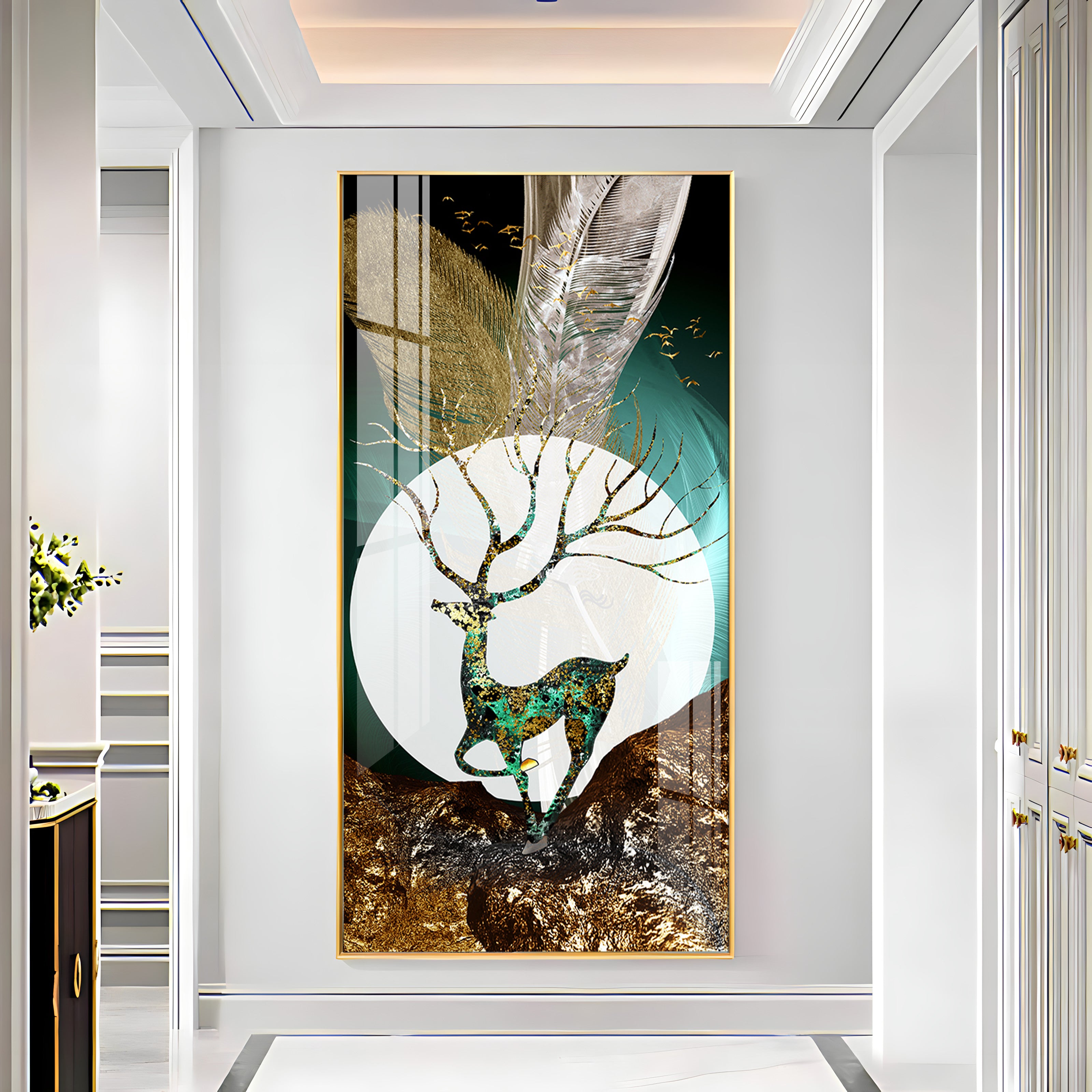 Majestic Deer Haven Premium Acrylic Vertical Wall Art