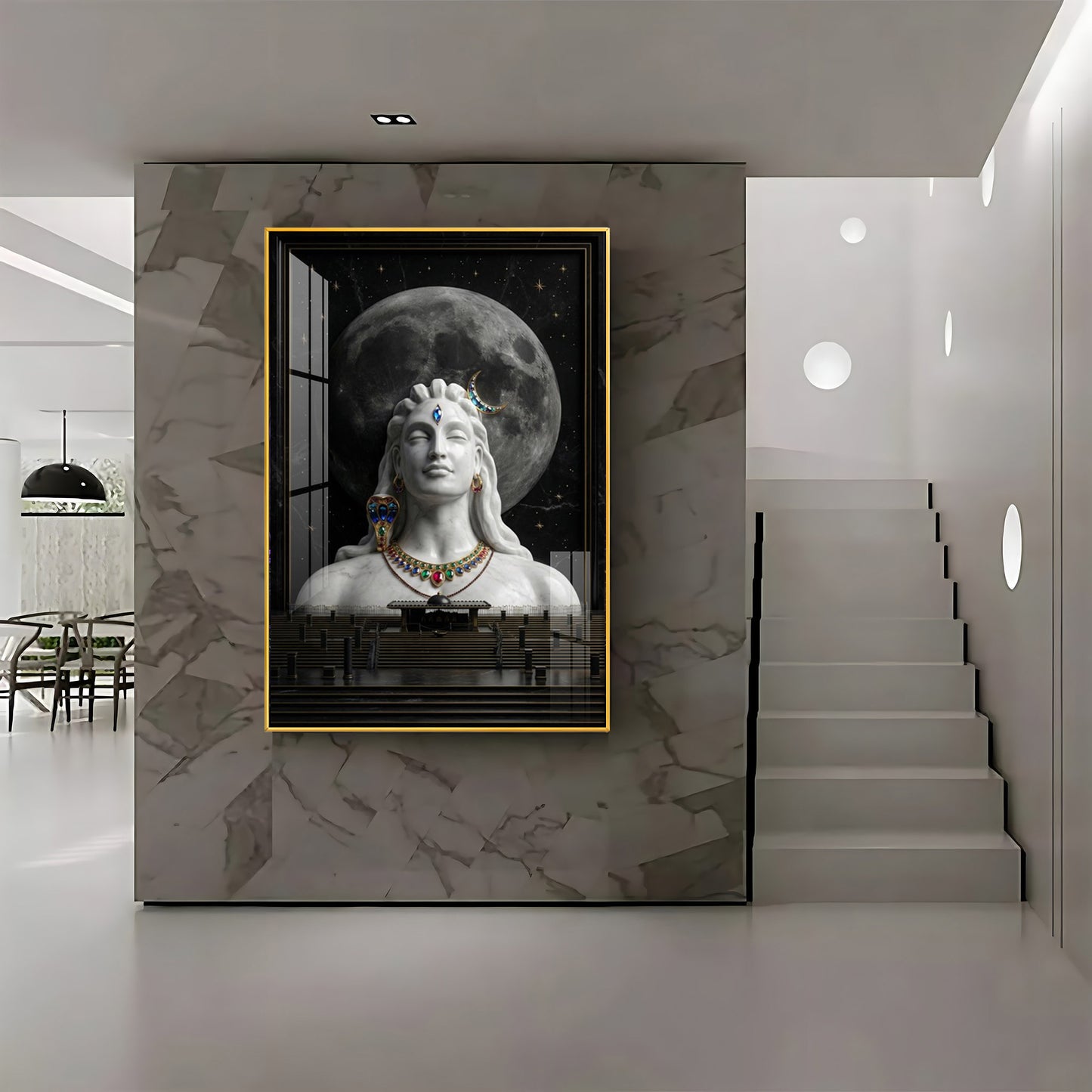 Hindu God Mahadev Premium Acrylic Vertical Wall Art