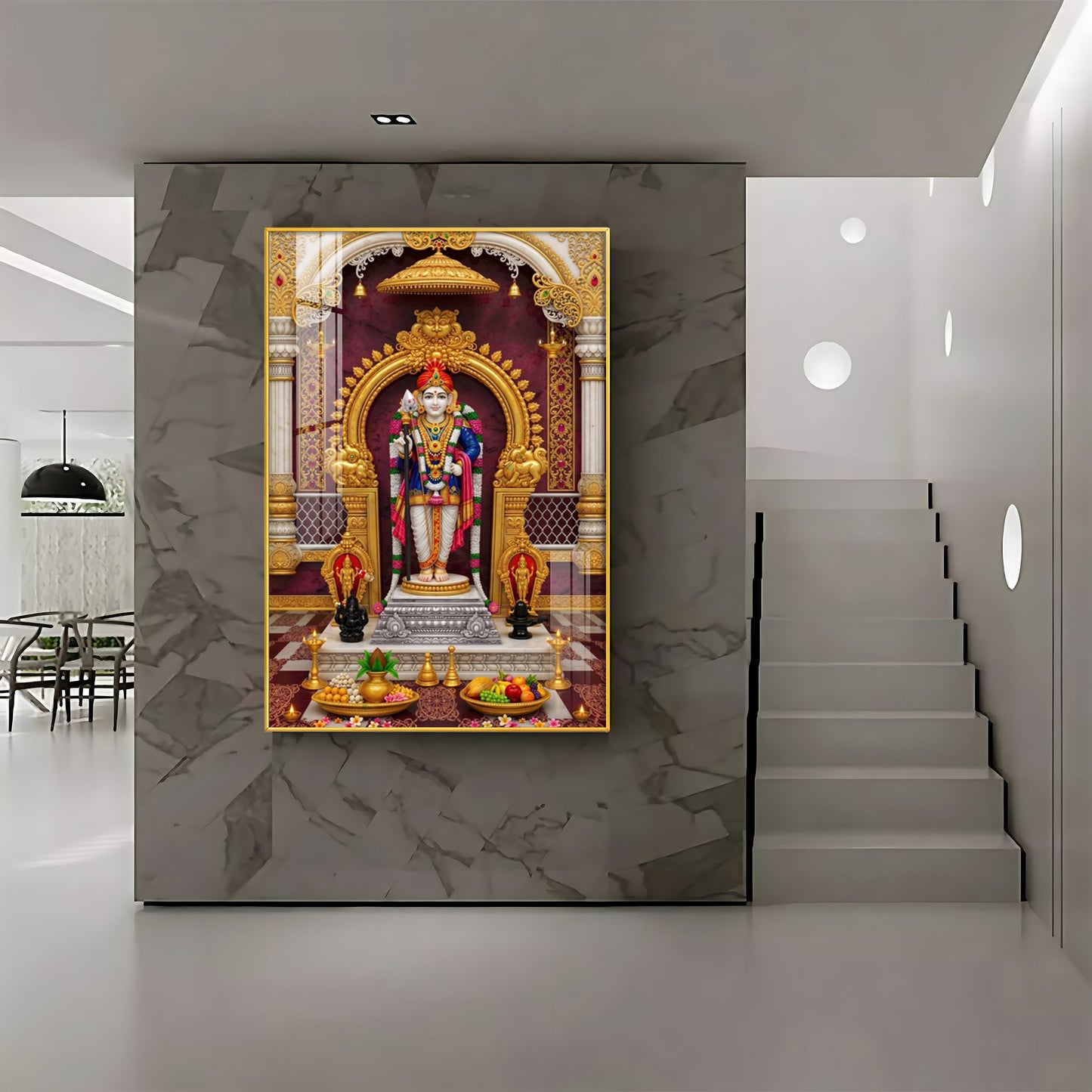 Palani Raja Lord Murugan Premium Acrylic Vertical Wall Art