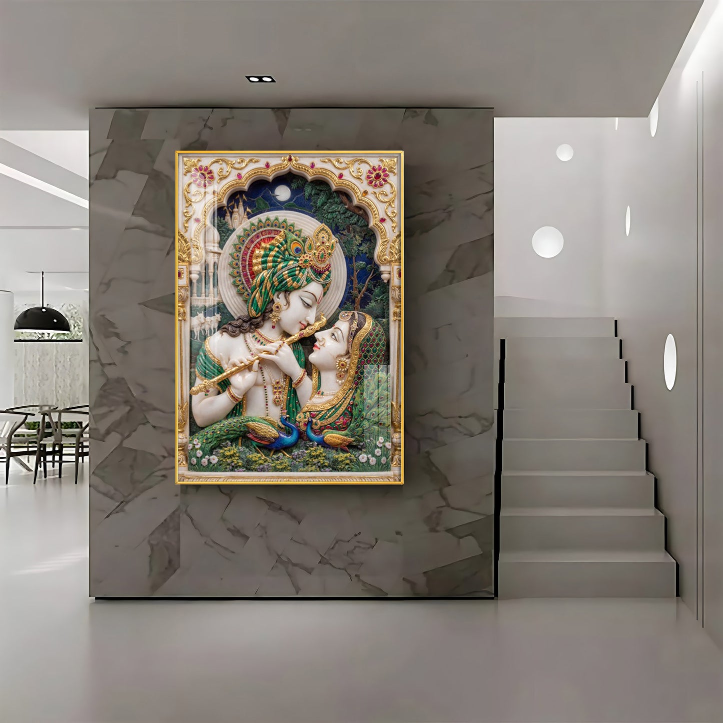 Cosmic Energy Of Radha Krishna Premium Acrylic Vertical Wall Art
