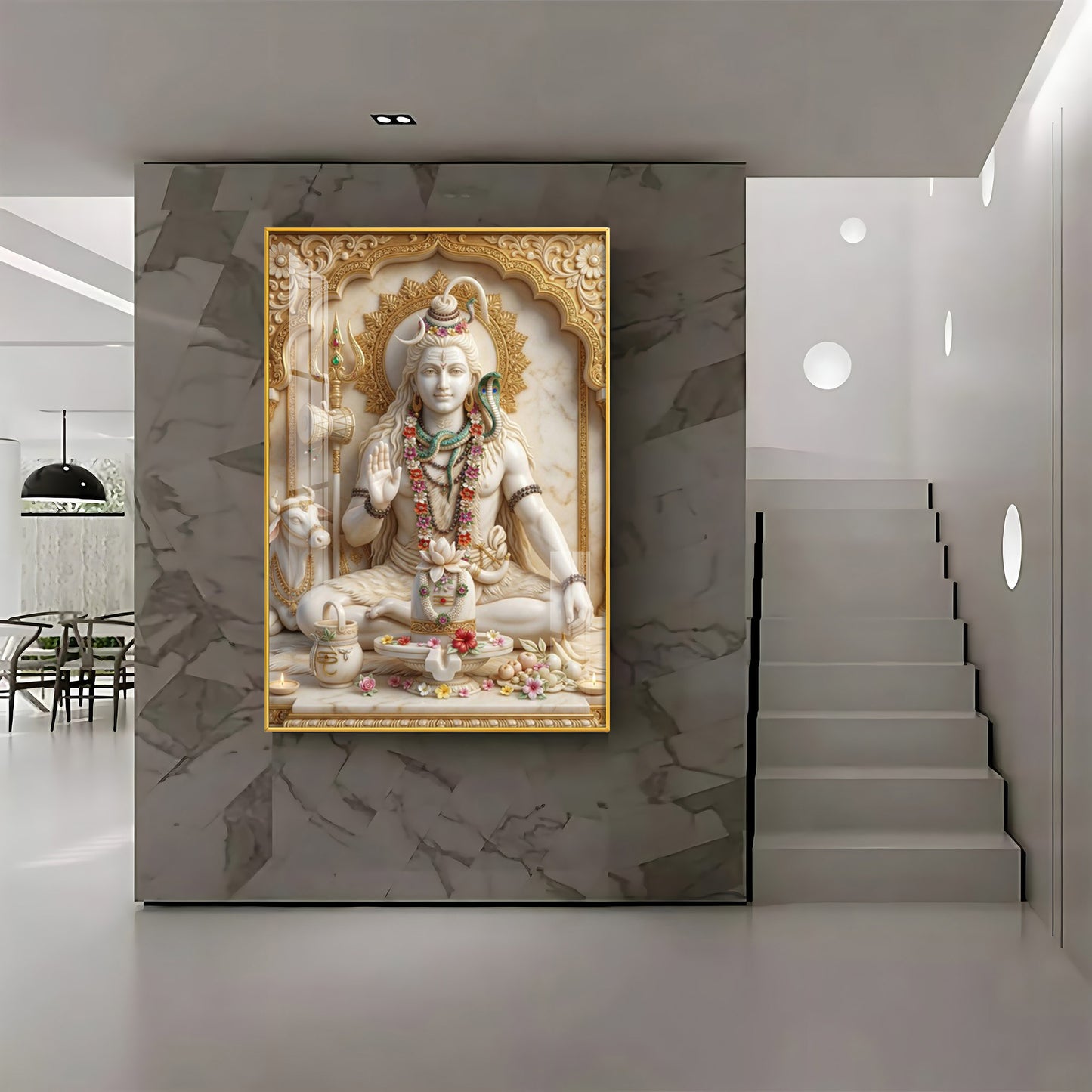 Adi Yogi Lord Shiva Premium Acrylic Vertical Wall Art