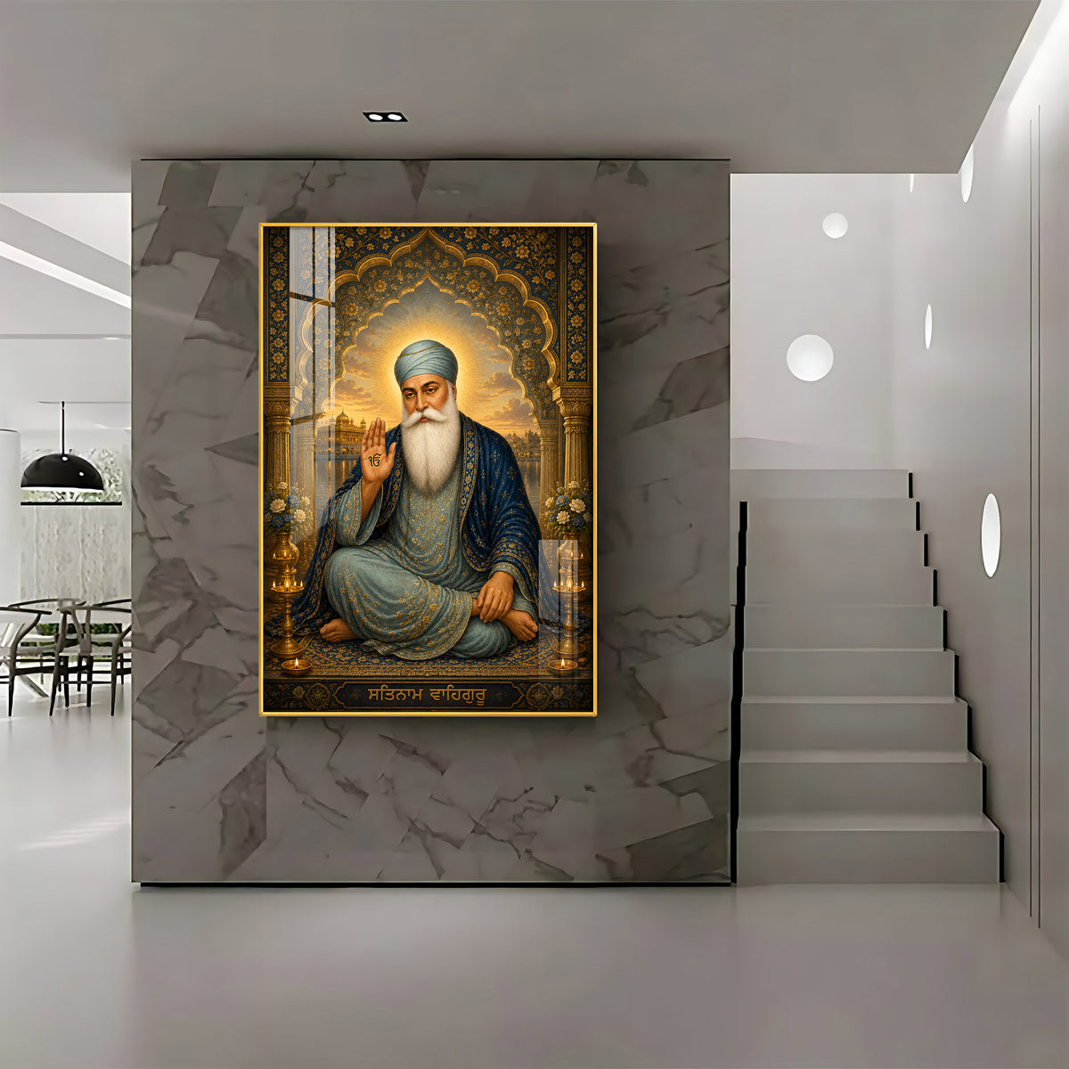 Guru Nanak Dev Ji Divine Blessing Premium Acrylic Vertical Wall Art