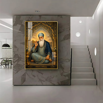 Guru Nanak Dev Ji Divine Blessing Premium Acrylic Vertical Wall Art