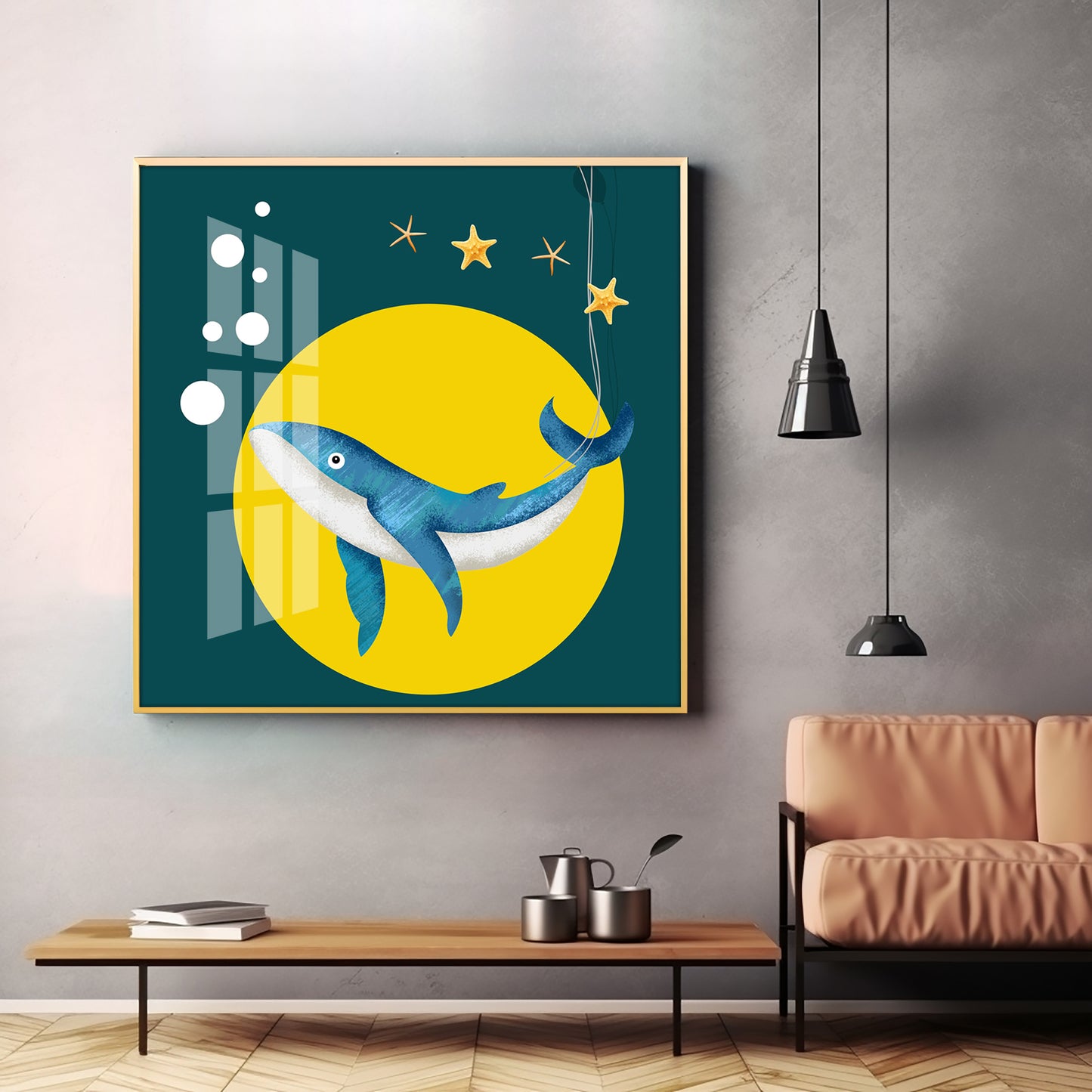 Whale Ocean Premium Acrylic Square Wall Art