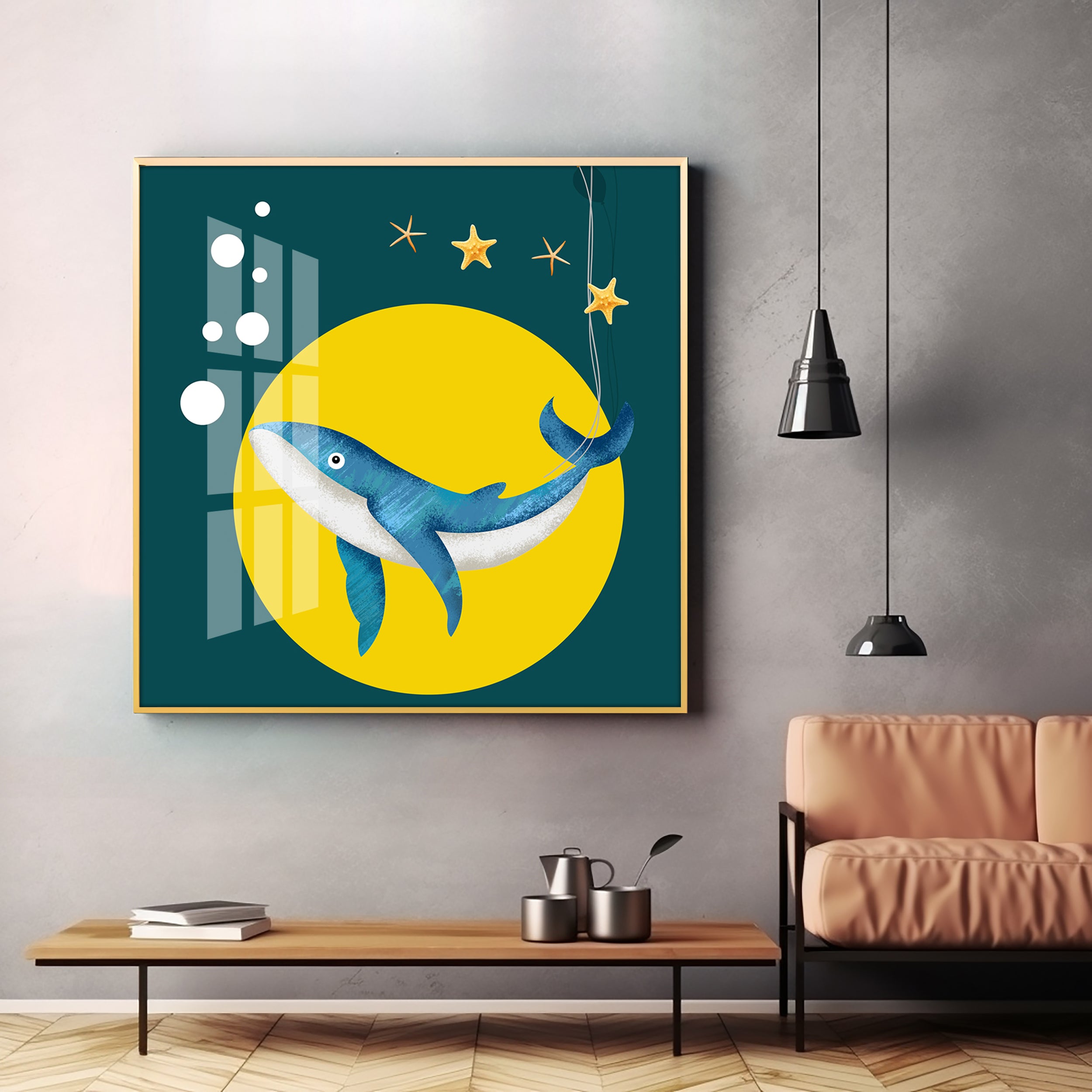 Whale Ocean Premium Acrylic Square Wall Art