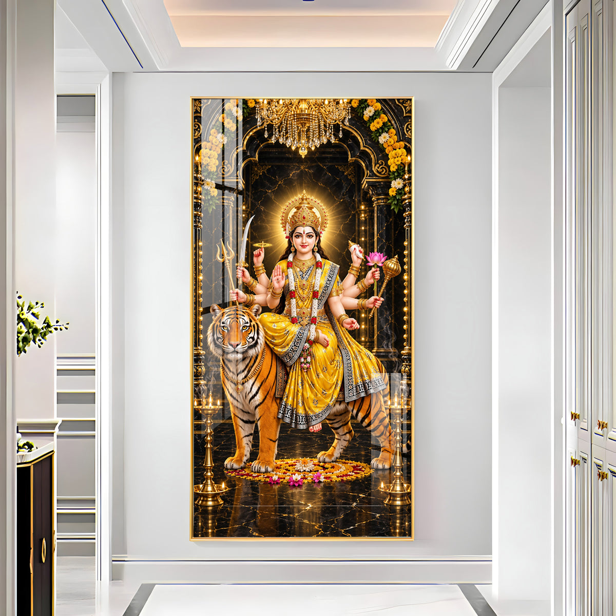 Pitambari Maa Durga Premium Acrylic Vertical Wall Art