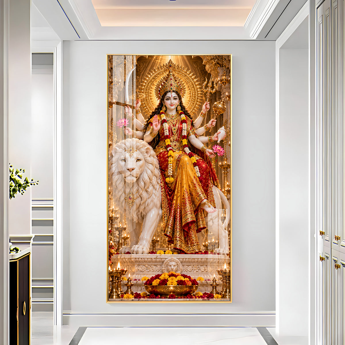 Maa Mahagauri Premium Acrylic Vertical Wall Art
