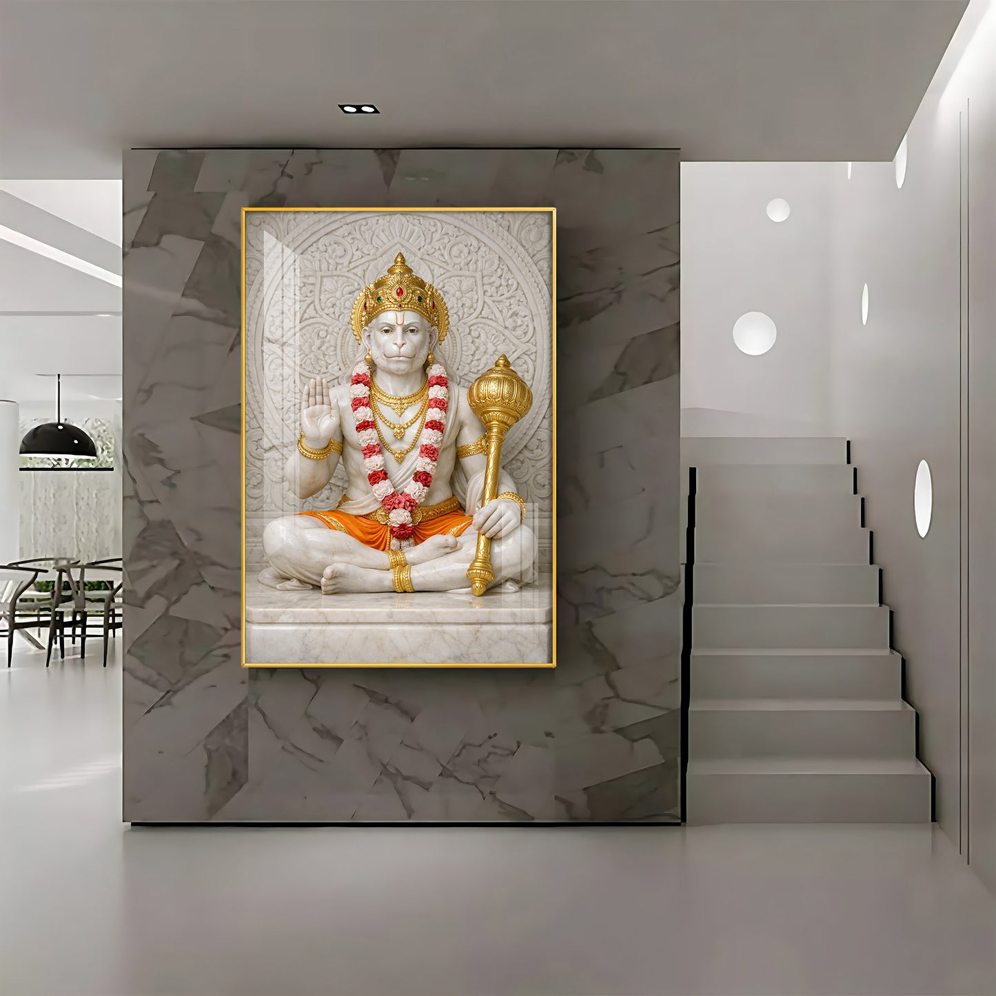Divine Ram Bhakt Hanuman Premium Acrylic Vertical Wall Art