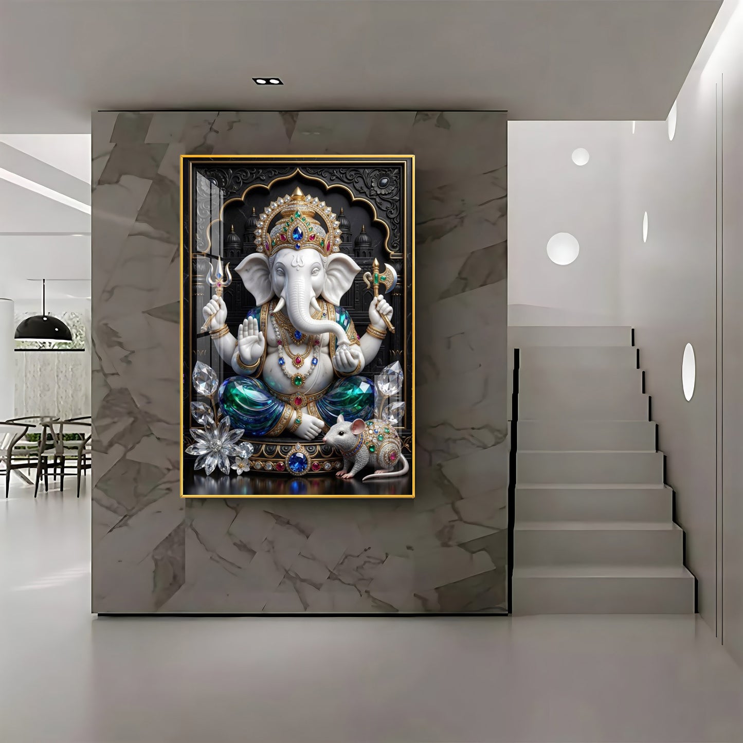 Hindu Deity Ganpati Ji Premium Acrylic Vertical Wall Art