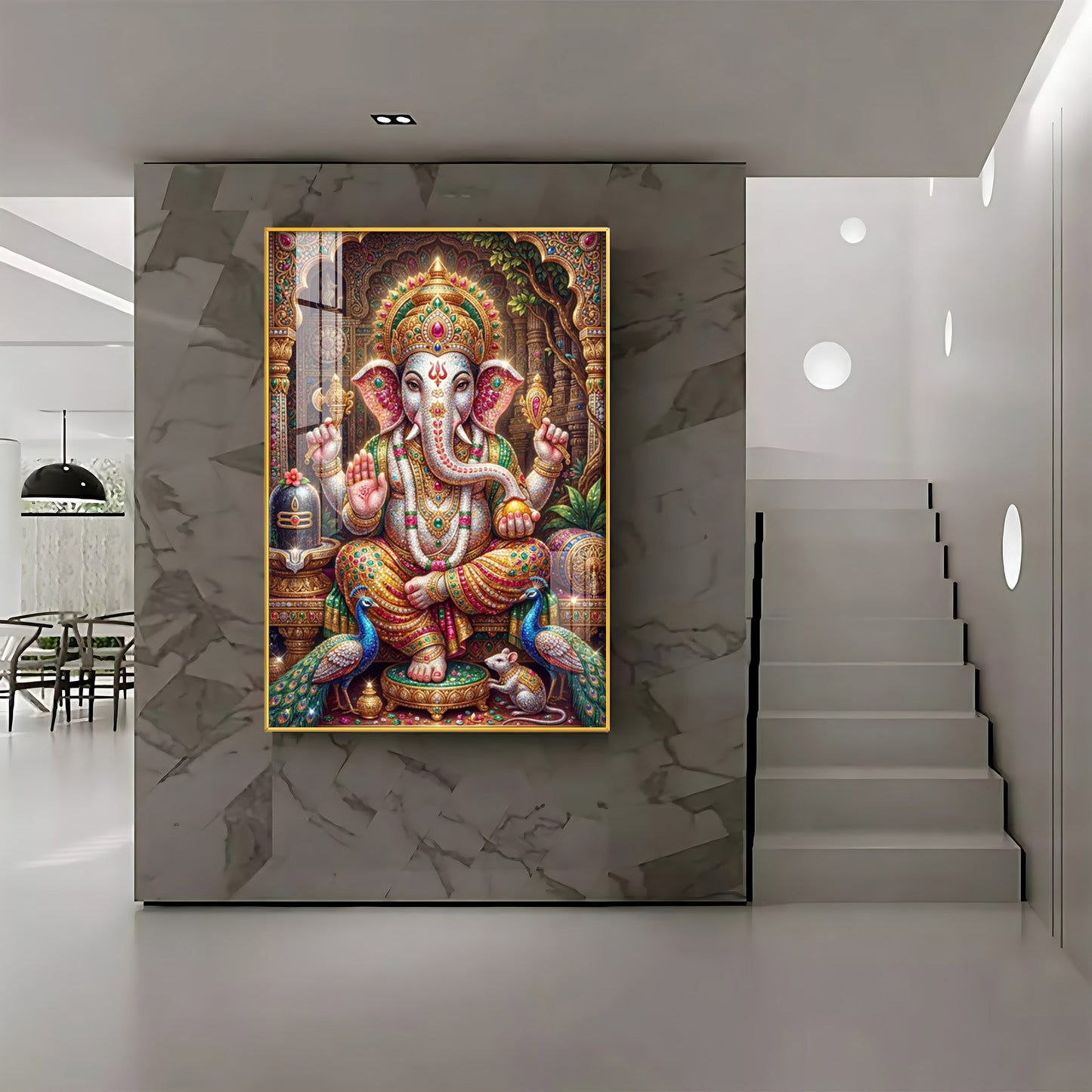 Hindu God Ganpati Ji Premium Acrylic Vertical Wall Art