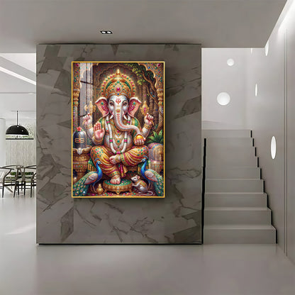 Hindu God Ganpati Ji Premium Acrylic Vertical Wall Art