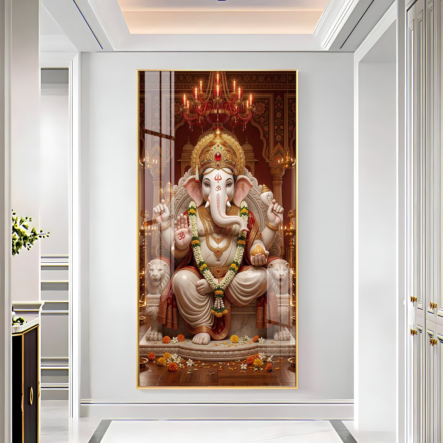 Divine Harmony Of Lord Ganesh Premium Acrylic Vertical Wall Art