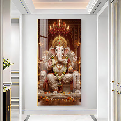 Divine Harmony Of Lord Ganesh Premium Acrylic Vertical Wall Art