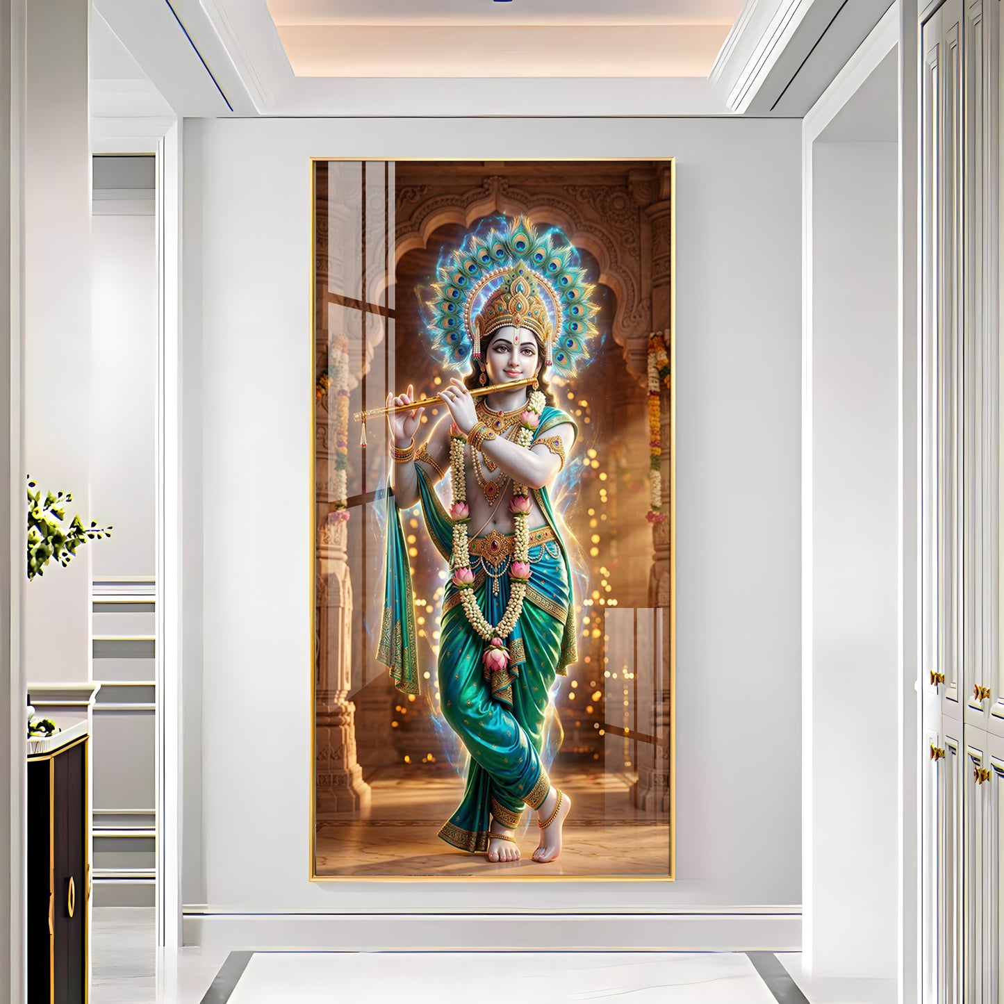 Krishna's Essence High-Definition Premium Acrylic Vertical Wall Art