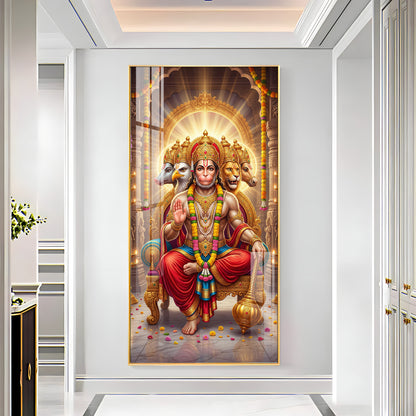 Divine Panchmukhi Hanuman Ji Essence Premium Acrylic Vertical Wall Art