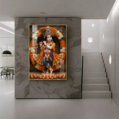 Beautiful Shree Krishna Premium Acrylic Vertical Wall Art