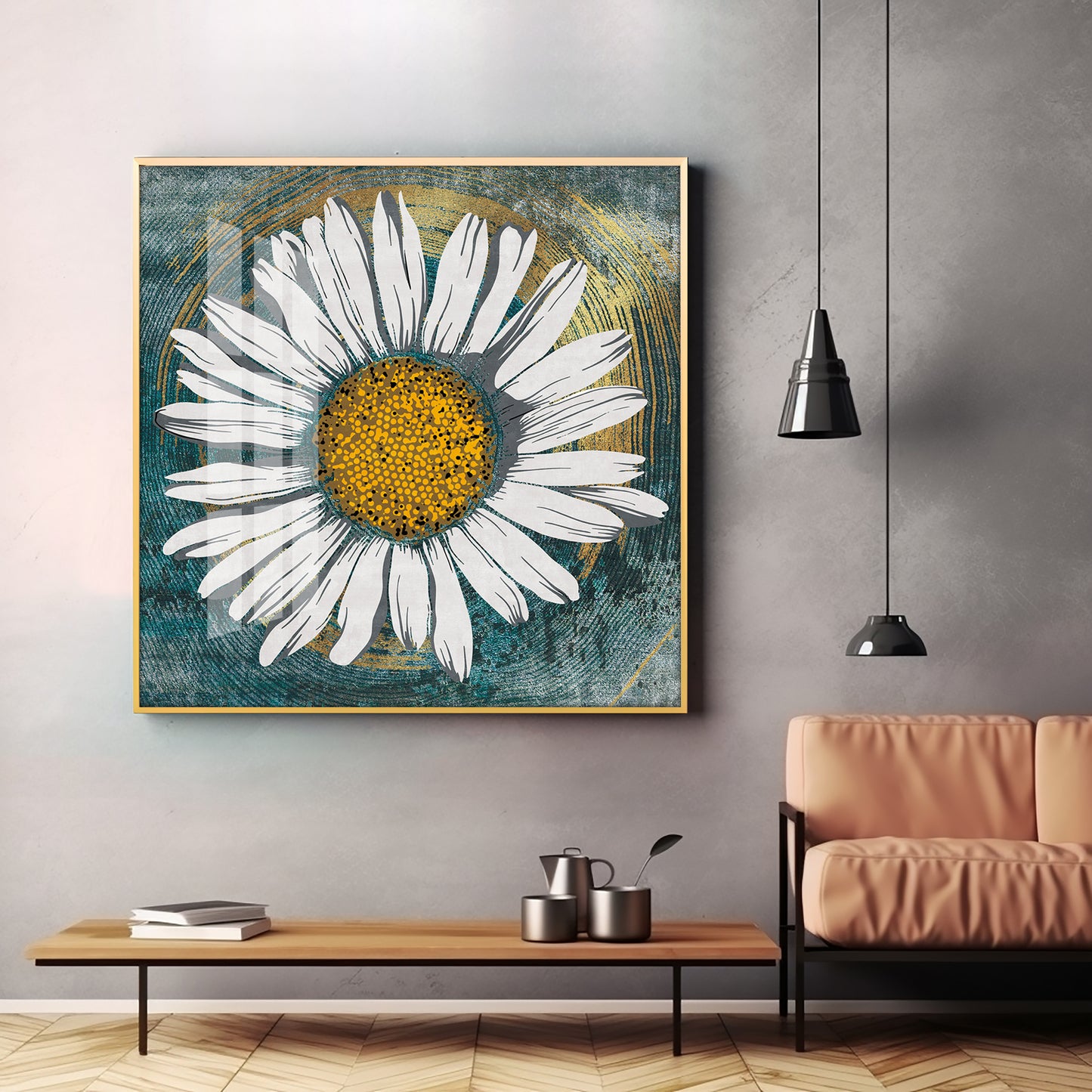 Tranquil Daisy Premium Acrylic Square Wall Art